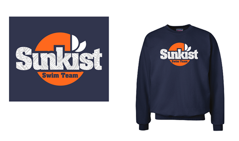 Sunkist Textured 3D Design Crewneck